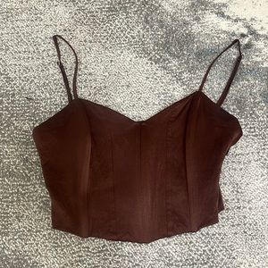 Brown ZARA viral corset top perfect for any occasion!!💗